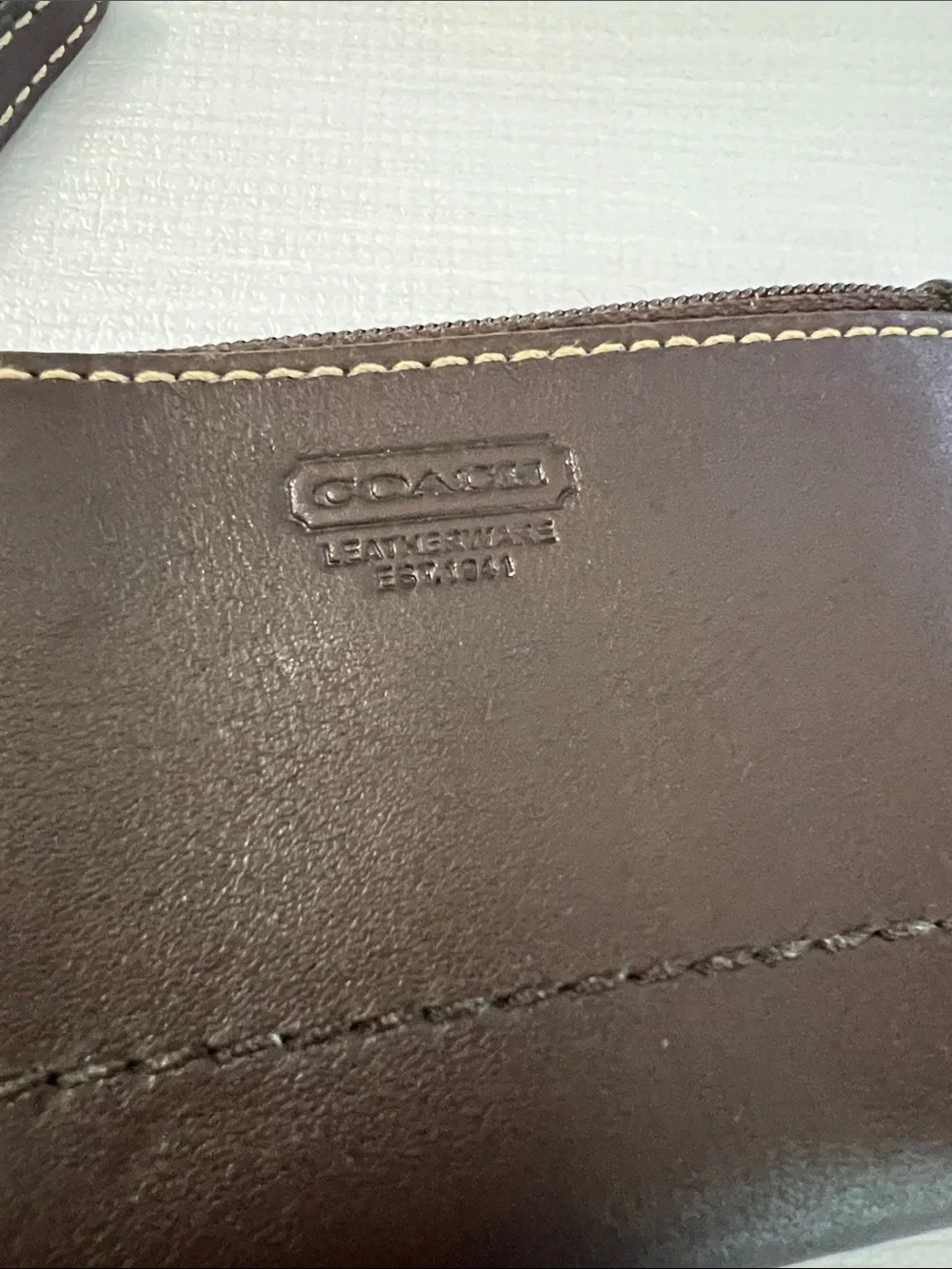 Coach mini skinny wallet card holder brown leather Style # F41788